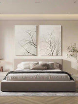 Wabi Sabi Painting Set of 2 Beige Minimalist Canvas Paintings for Sale Minimalist Wall Art