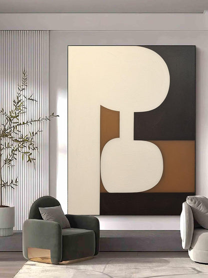 Beige Abstract Art Canvas Large Beige Minimalist Wall Art Decoration Beige Minimalist Oil Painting