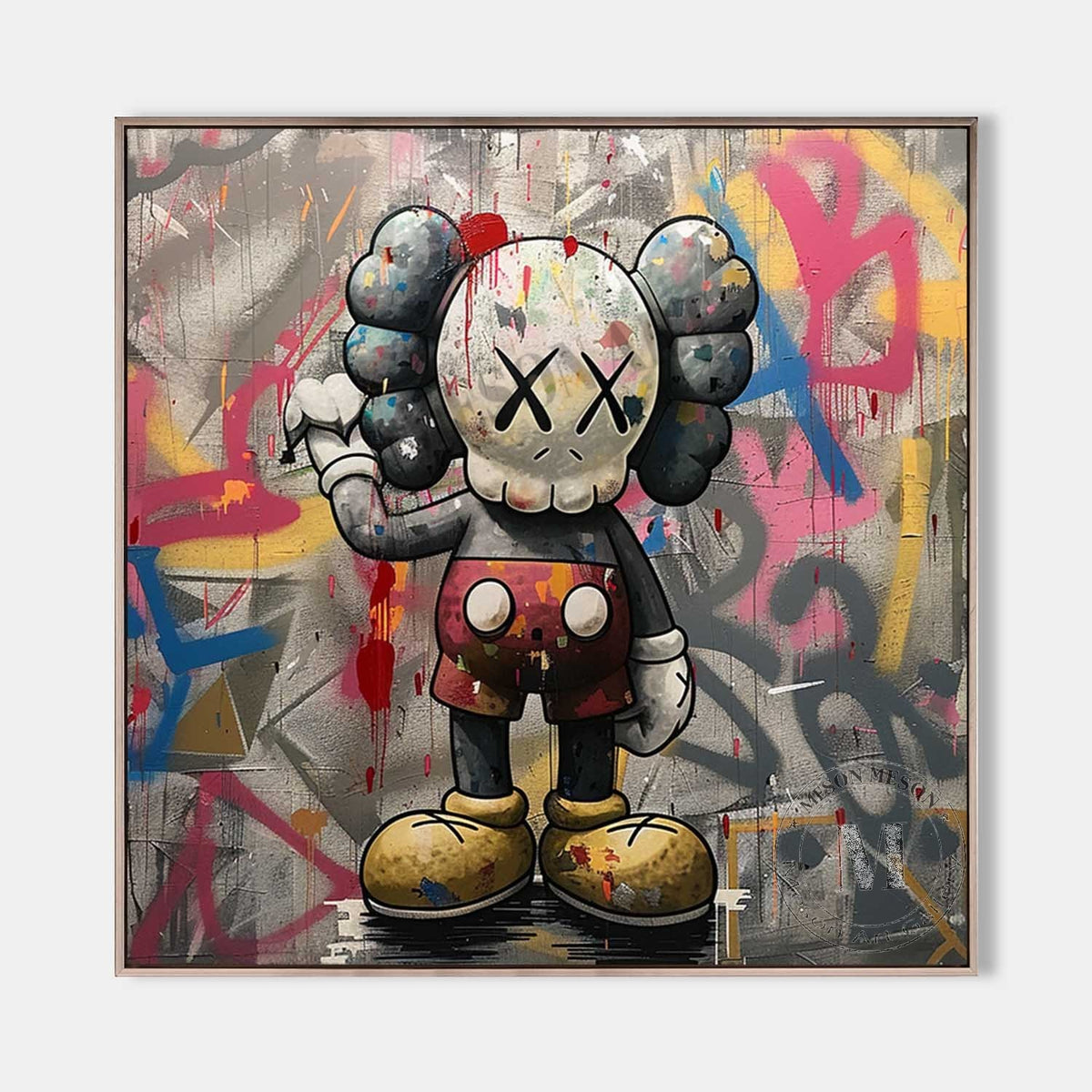 Kaws Drawing Color Kaws Canvas Wall Art Kaws Art Canvas Kaws Oil Painting Kaws Graffiti ...