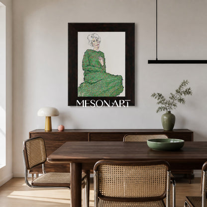 Green And White Fine Art Collectible Painting Rectangular Wall Decor For Living Room By Mesonart