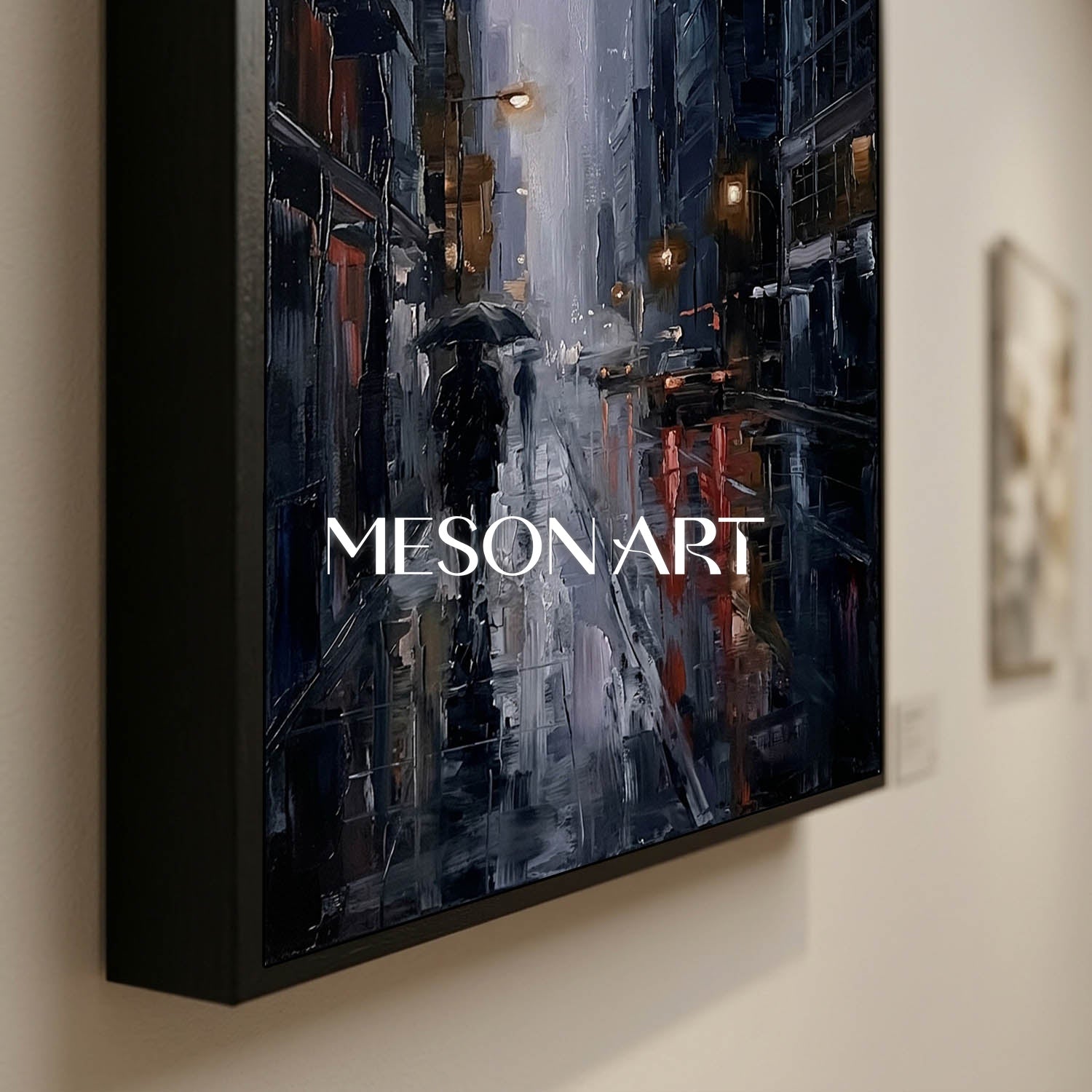 Abstract City Art Plaster Texture Painting For Industrial Loft Living Room Decor