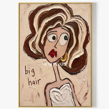 Contemporary Figurative Portrait Painting With Textured Impasto For Modern Home Decor