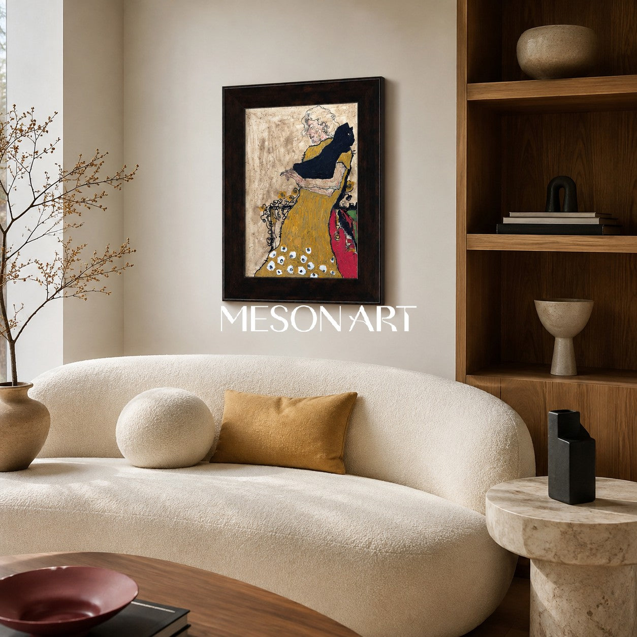 Gold And Black Figurative Painting Original Contemporary Art Rectangular Wall Decor For Living Room By Mesonart