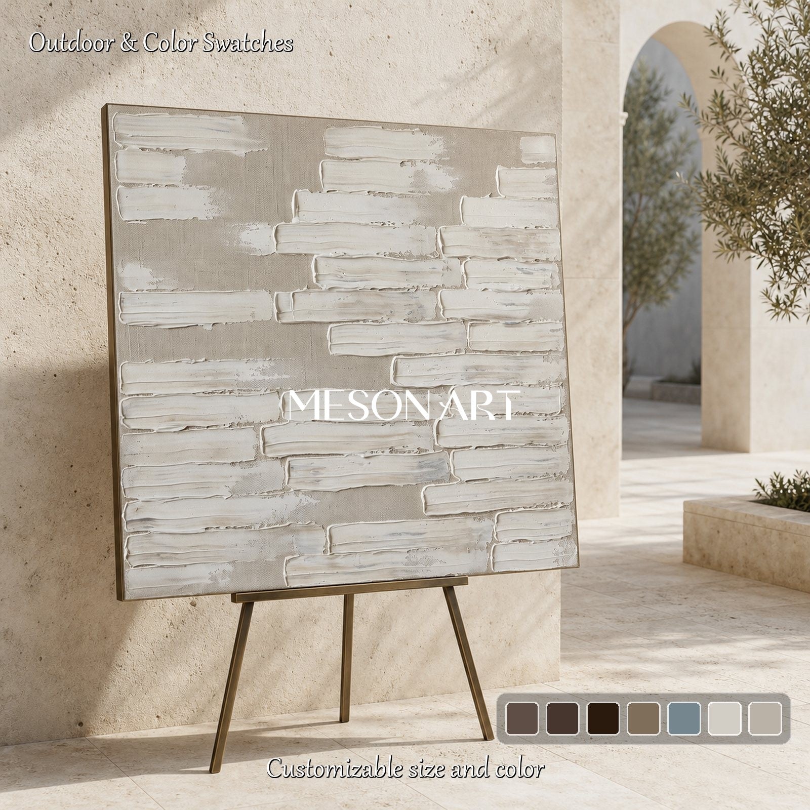 Minimalist Abstract Wall Art With Textured Relief For Modern Living Room Decor