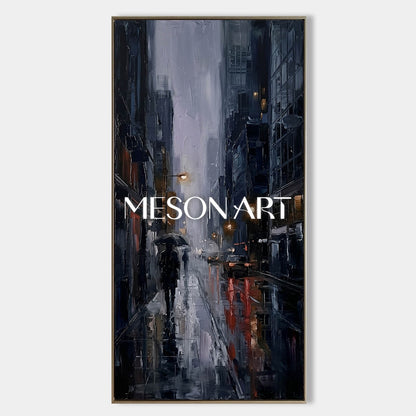 Abstract City Art Plaster Texture Painting For Industrial Loft Living Room Decor