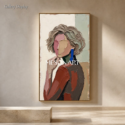 Beige And Brown Painting Modern Figurative Art Panoramic Wall Decor For Living Room By Mesonart