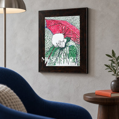Red And Green Figurative Expressionist Painting Modern Art Rectangular Wall Decor By Mesonart