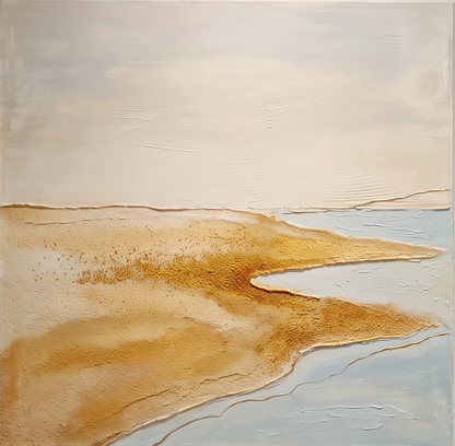 Trittico Art Déco raffigurante il paesaggio di Gold Lake, con pennellate delicate, per salotti moderni