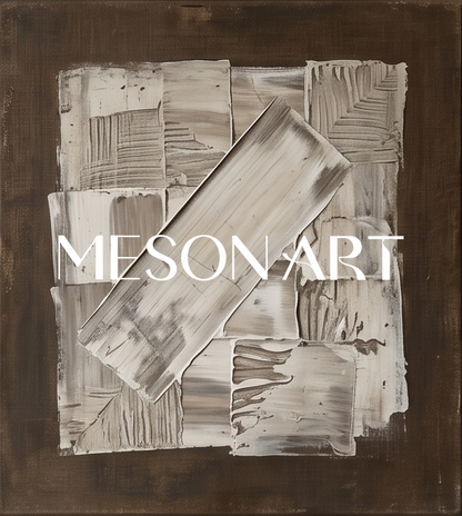 Brown Abstract Art Triptych With Textured Relief For Modern Living Room Decor