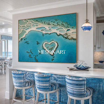 Turquoise Heart Lagoon Art For Coastal Living Rooms And Bedrooms With Spa Like Calm