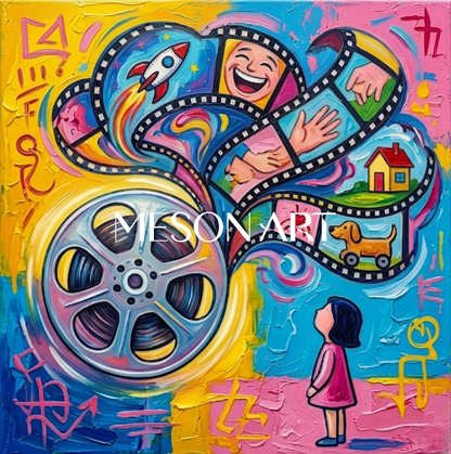 Family Artwork Contemporary Art Kids Wall Art Abstract Pop Art original artwork