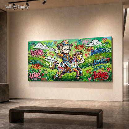 Vibrant Graffiti Art Painting With Love Theme For Modern Living Rooms And Kids Spaces