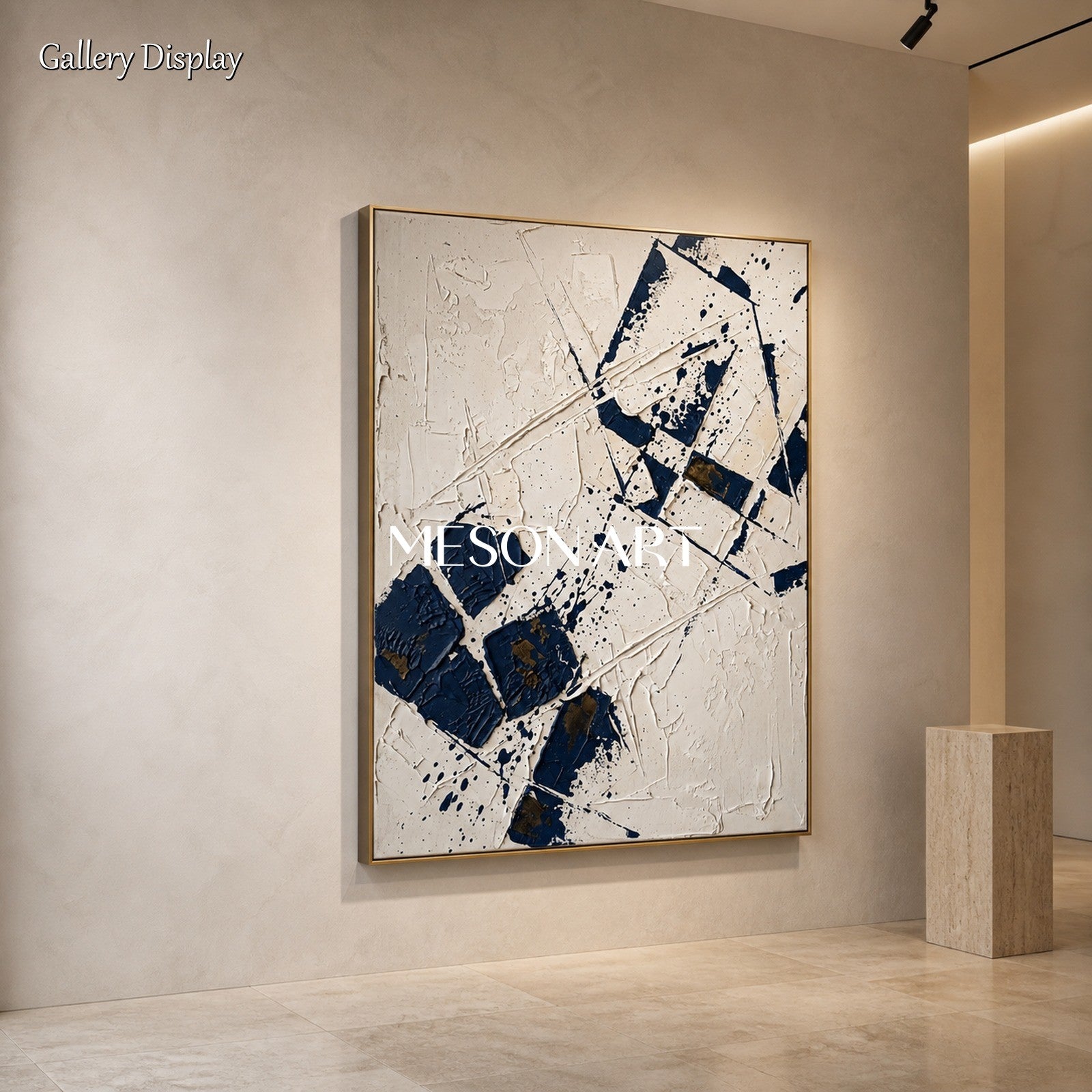 Minimalist Abstract Art With Textured Relief For Modern Living Room Decor