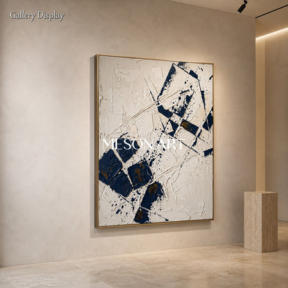 Minimalist Abstract Art With Textured Relief For Modern Living Room Decor