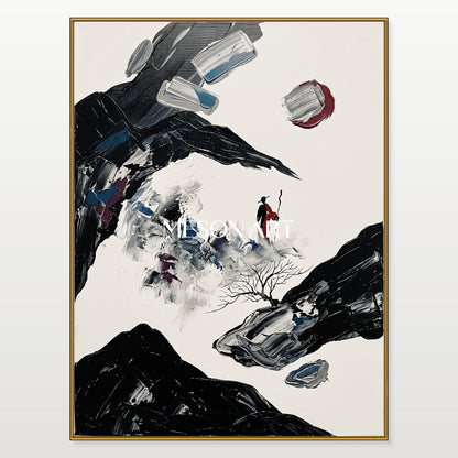 Modern Abstract Wall Art With Bold Black Forms For Contemporary Living Spaces