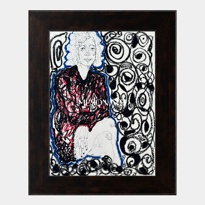 Red And Black Modern Portrait Painting Rectangular Wall Art Original Artist By Mesonart