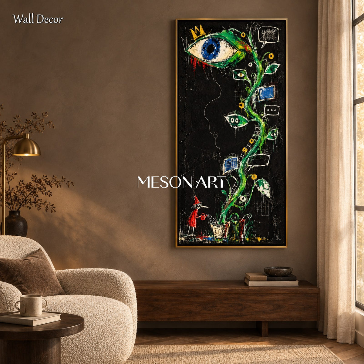 Black And Green Abstract Graffiti Painting Original Artist Street Art Canvas For Living Room Panoramic Wall Decor By Mesonart
