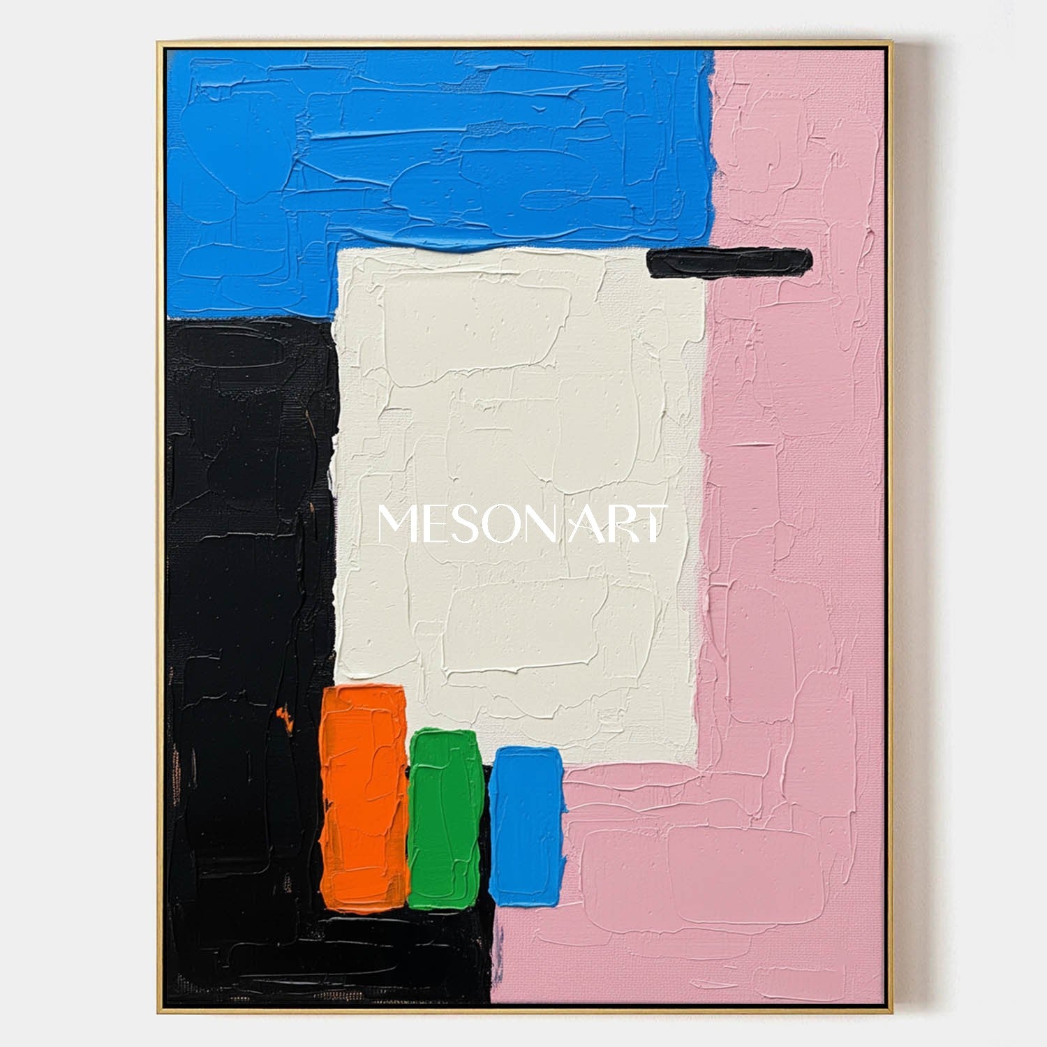 Blue Pink Black Abstract Textured Oil Painting Large for Living Room Buy