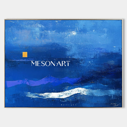 Contemporary Light Blue Abstract Canvas Wall Art Light Blue Abstract Minimalist Paintings for Sale