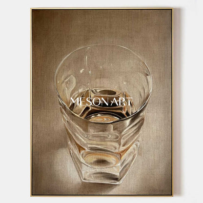 Hyperrealism water cup painting Hyperrealism water cup canvas art Realistic water cup wall art decoration
