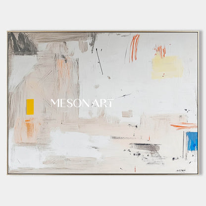 Modern Ivory White Abstract Canvas Art Ivory White Abstract Minimalist Canvas Wall Paintings for Sale