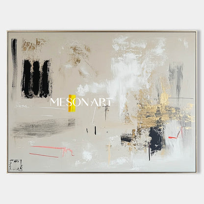 Large Modern Beige Abstract Canvas Art Beige Abstract Minimalist Wall Paintings for Sale