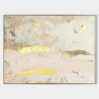 Large Beige and Gold Abstract Art for Sale Beige and Gold Minimalist Textured Canvas Wall Art