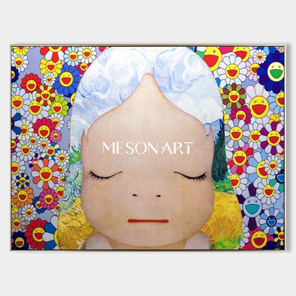 Yayoi Kusama Pop Art Canvas Art Yayoi Kusama Pop Cartoon Abstract Wall Decor Paintings for Sale