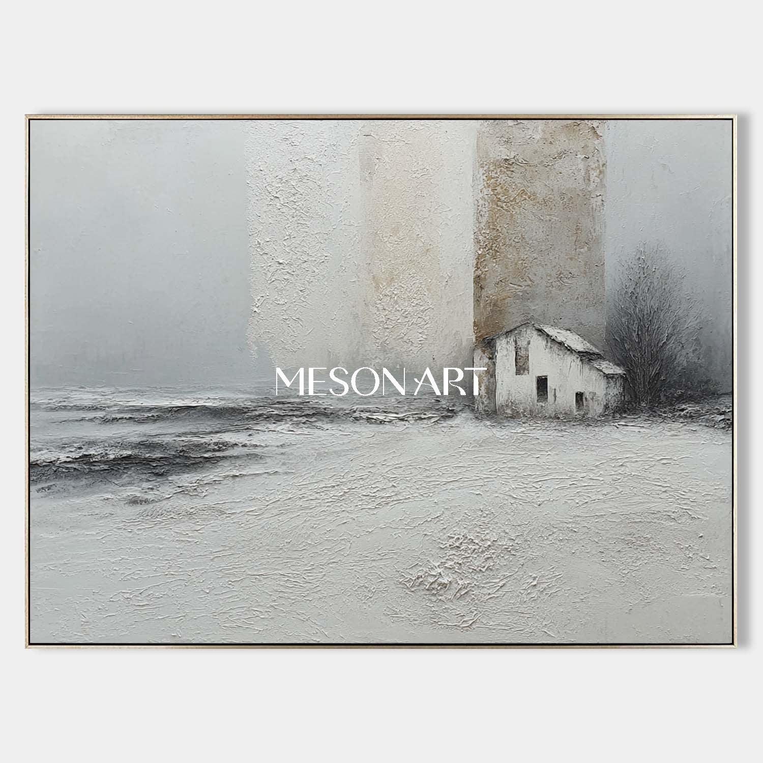 Gray Landscape Abstract Art Gray Minimalist Wall Art Living Room Decor