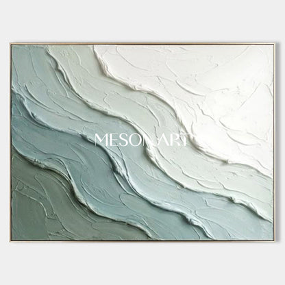 Green Abstract Ocean Wall Art Decor Sea Minimalist Art Wall Painting