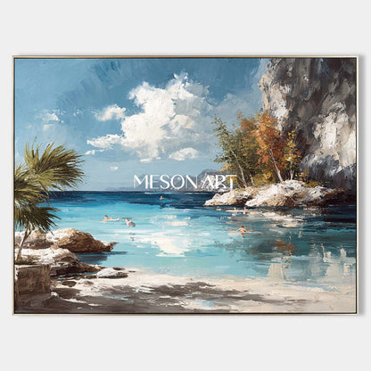 Seaside Painting For Entryway Buy Beach Wall Art Online Blue Ocean Wall Art Sea Oil Paintings
