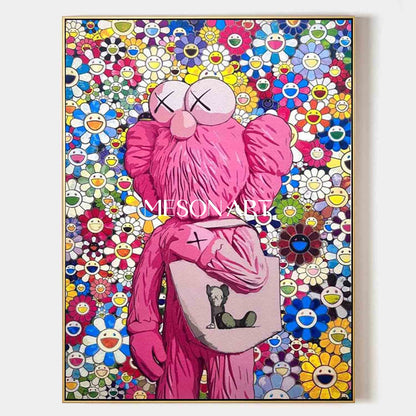 Kwas Pop Portrait Canvas Art Kwas and Haruki Murakami Pop Abstract Wall Paintings for Sale