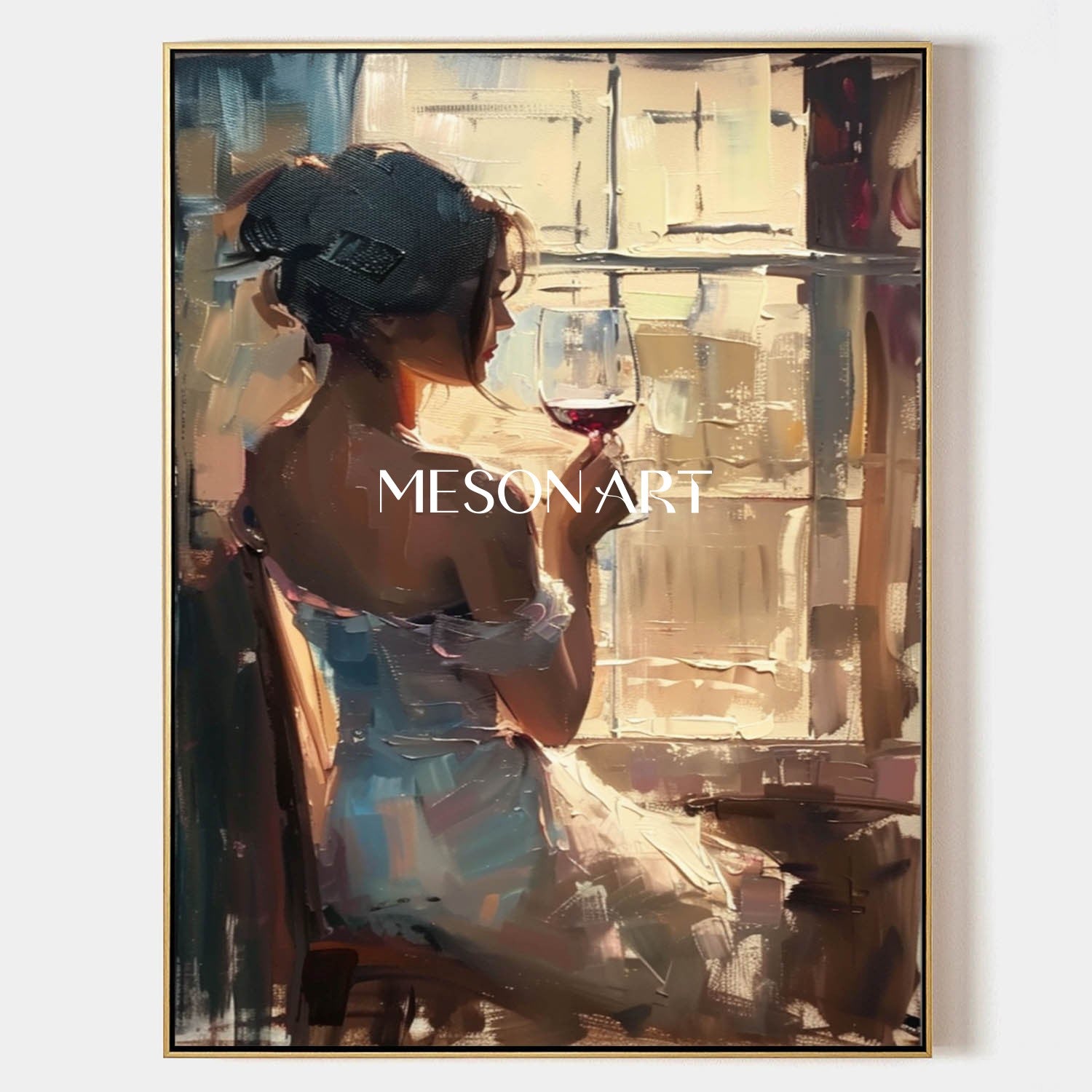 Large Girl and red wine art red wine cabinet wall art decoration girl drinking red wine canvas painting