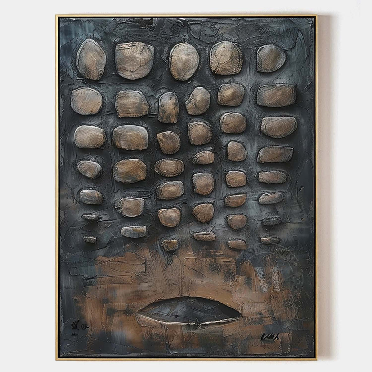 Large 3D Black Abstract Canvas Art for Sale Wabi Sabi Abstract Art ...