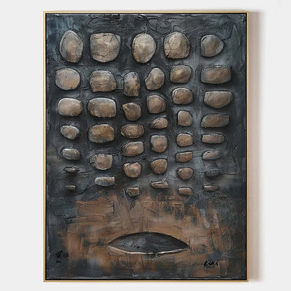 Large 3D Black Abstract Canvas Art for Sale Wabi Sabi Abstract Art Black Canvas Wall Painting