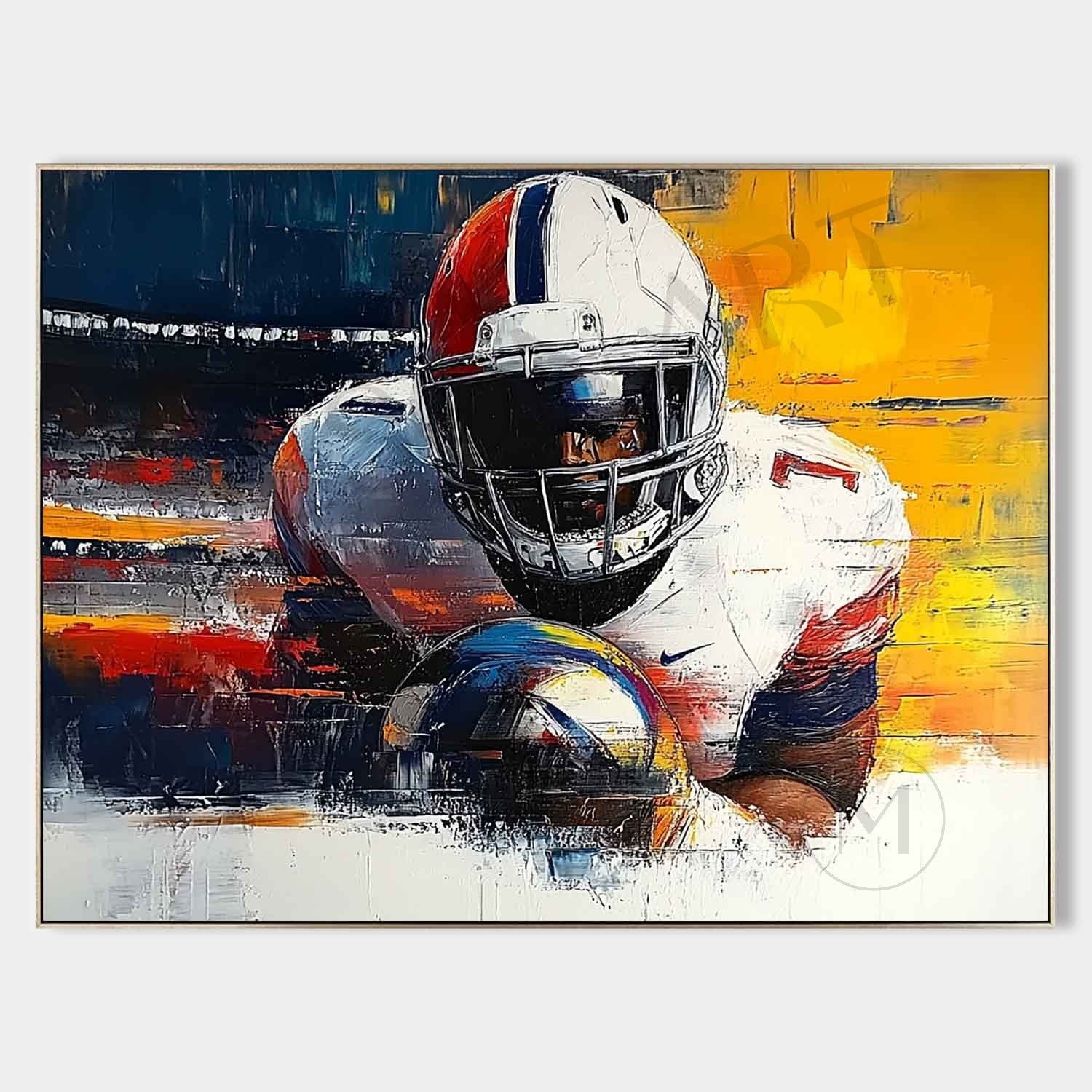 Rugby Player Abstract Art for Sale Rugby Player Abstract Painting Rugby Player Canvas Wall Art