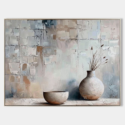 Large Grey Vase Canvas Wall Art Decor Ceramic Vase Art Ceramic Vase Still Life Paintings For Sale