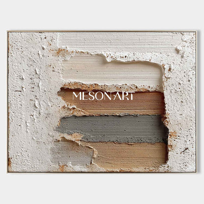 Large 3D White Abstract Texture Canvas Art White Plaster Texture Painting White Wall Art Decoration