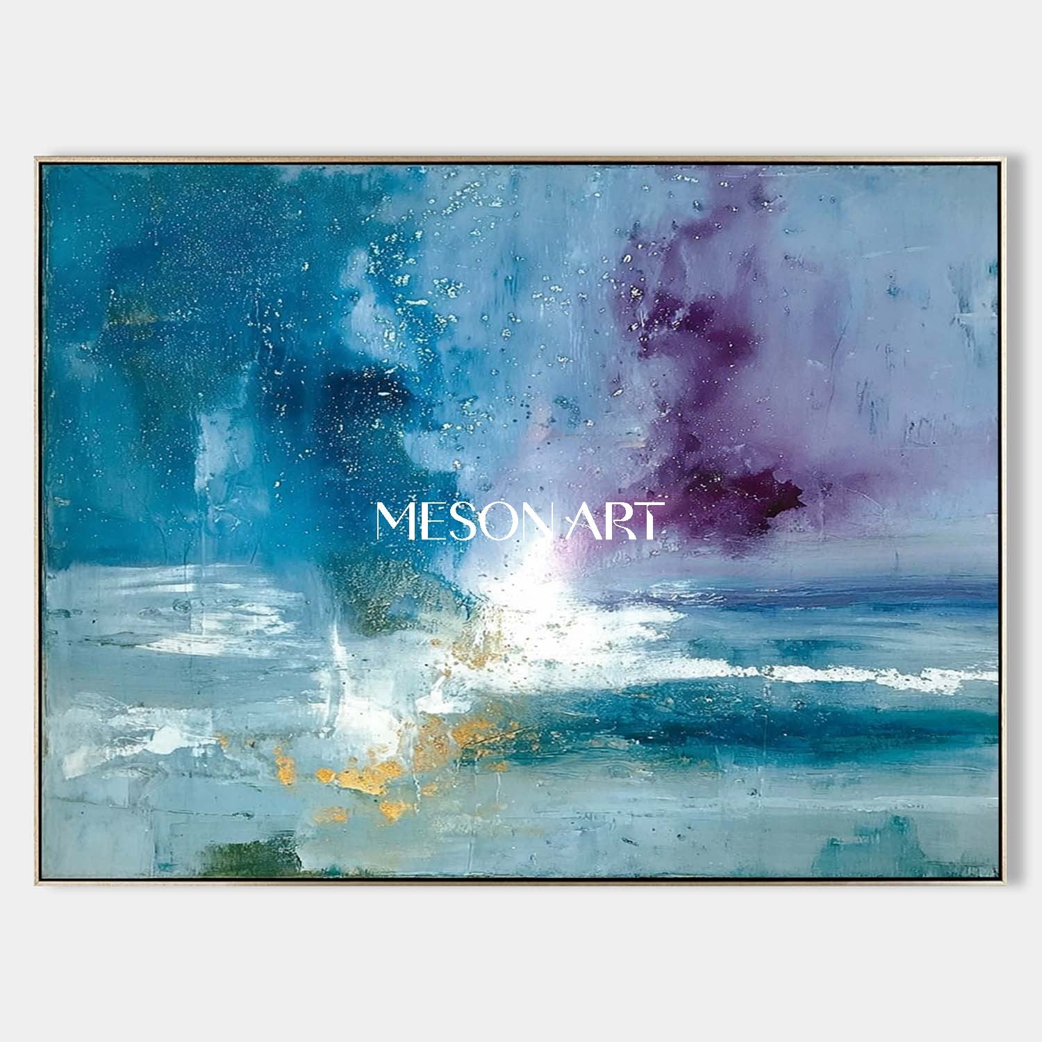 Large Living Room Blue Abstract Wall Art Decor Blue Abstract Oil Painting