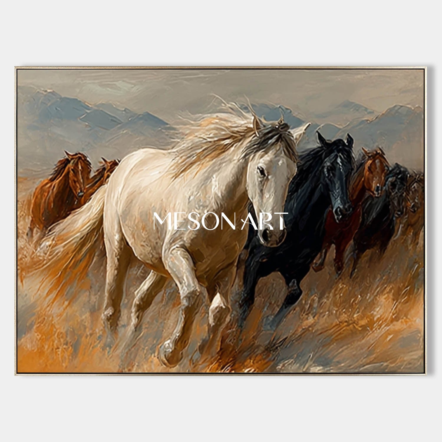 Large Running Horses Canvas Wall Art Decor For Sale Running Horses Painting Horses Art