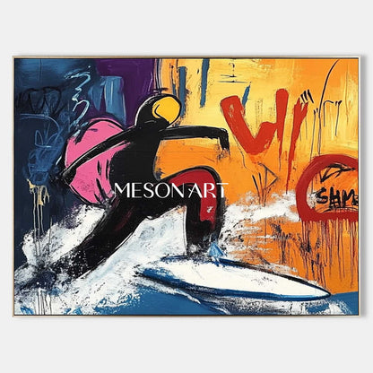 Surfer Graffiti Abstract Art for Sale Surfer Graffiti Canvas Wall Art Decor Surfer Graffiti Painting