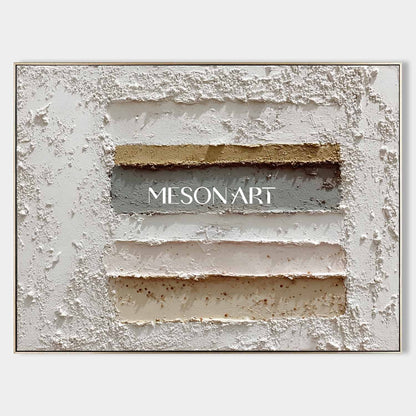 Large 3D White Plaster Texture Painting White Abstract Texture Canvas Art White Wall Art Decoration
