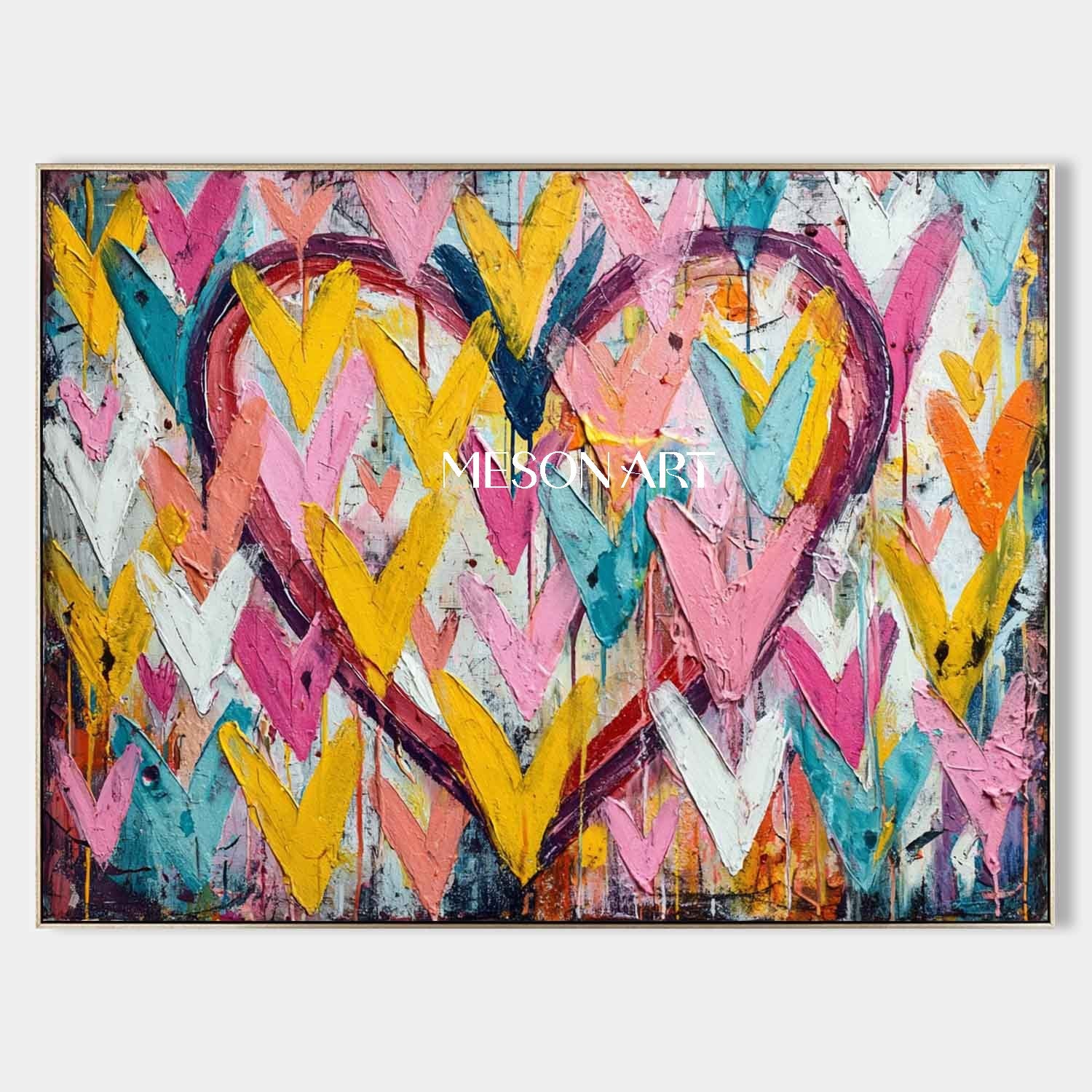 Large Heart shaped graffiti street abstract art for sale Heart shaped wall art decoration ideas