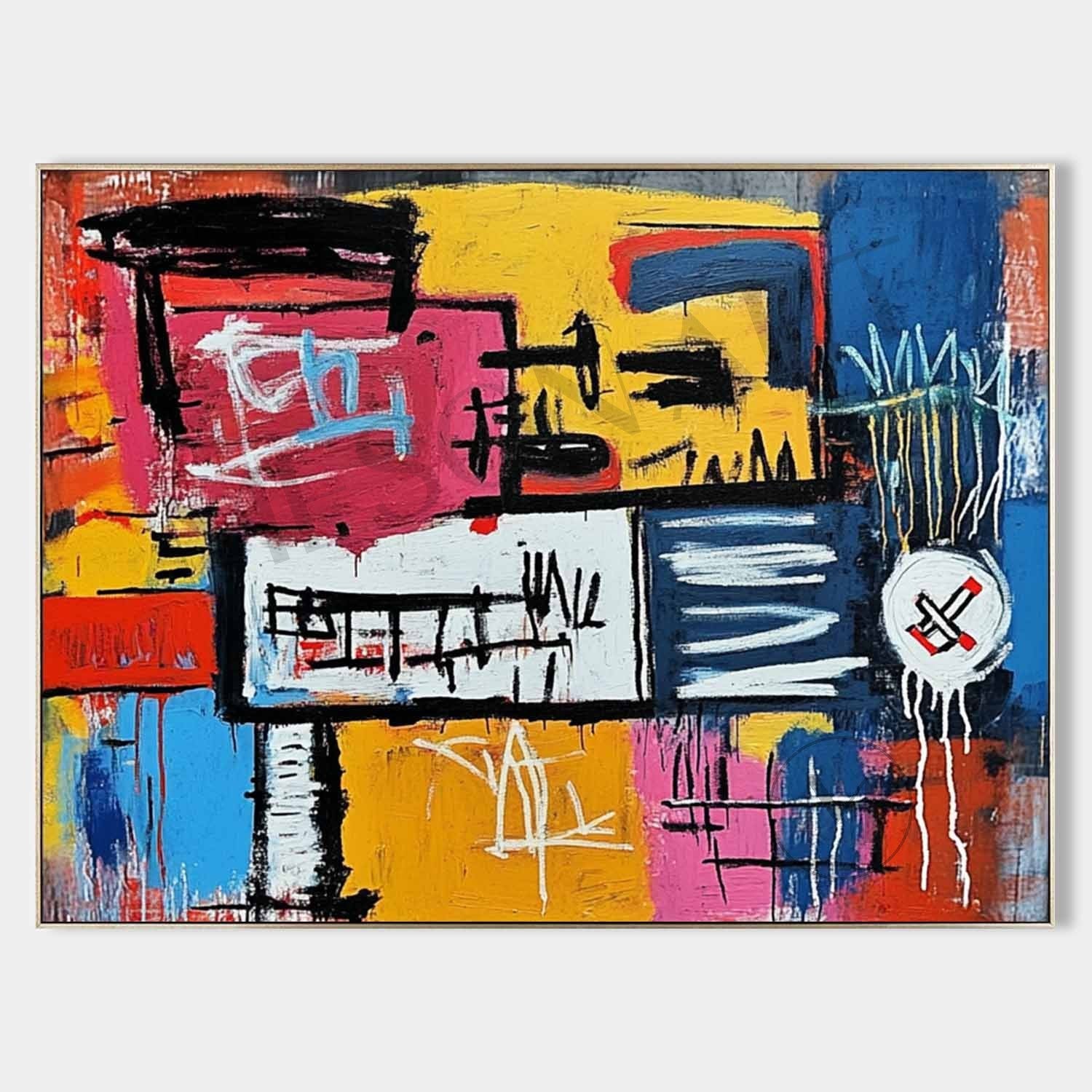 Colorful Graffiti Color Block Abstract Canvas Art for Sale Graffiti Color Block Abstract Decorative Wall Art
