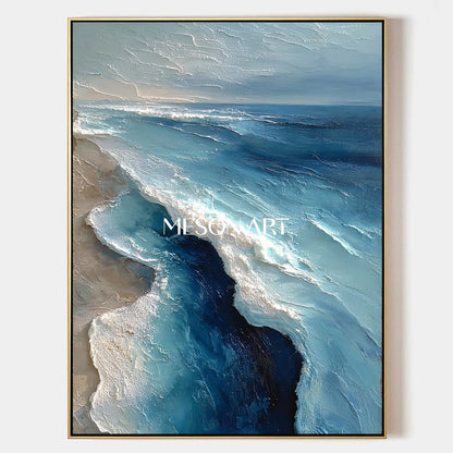 3D Seaside Beach Texture Canvas Wall Painting Seaside Wall Decoration