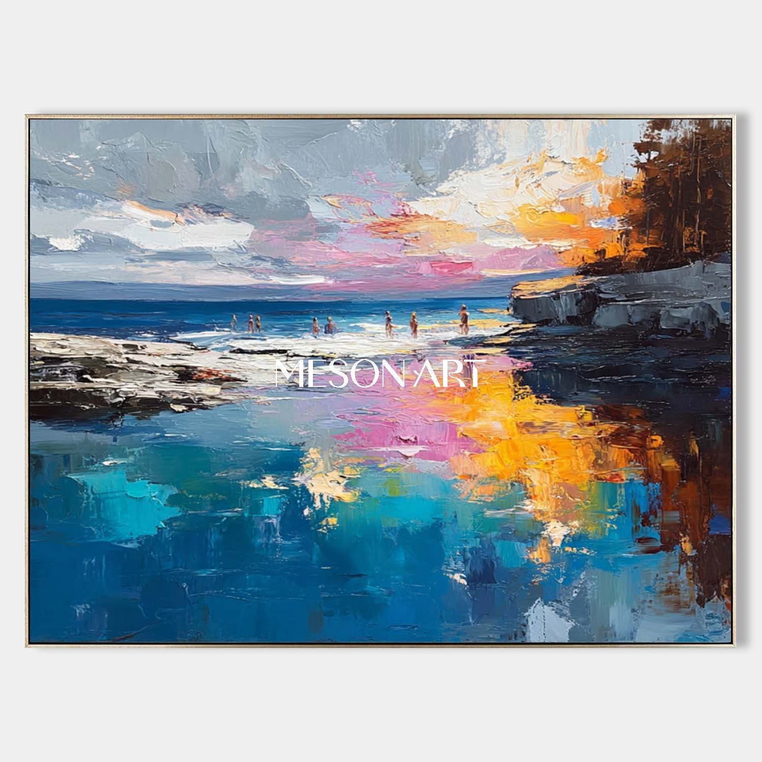 Coastal Canvas Art For Sale Hand-Painted Ocean Artwork Coastal Living Room Decor Coastal Paintings