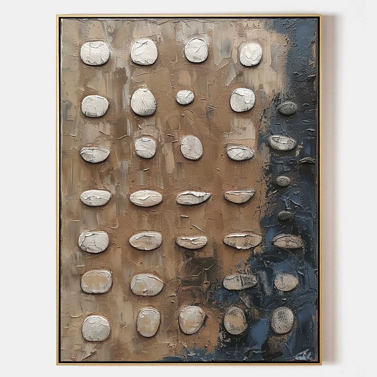 Large 3D Green and White Textured Painting Wabi-Sabi Art Green and White Abstract Art for Sale