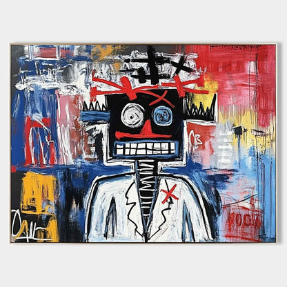 Basquiat Portrait Style Graffiti Abstract Art Hospital Abstract Decorative Canvas Wall Art