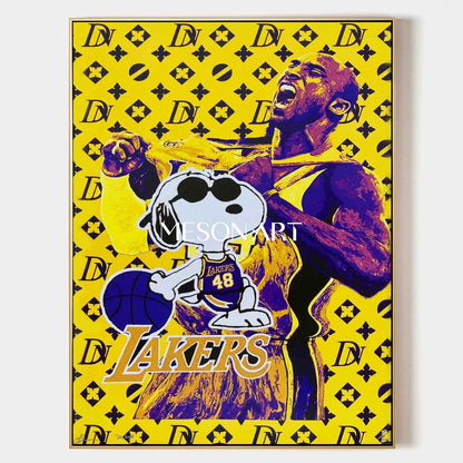 Kobe Bryant Portrait Pop Art Canvas Art Kobe Bryant Portrait Pop Cartoon Abstract Wall Decor Painting For Sale