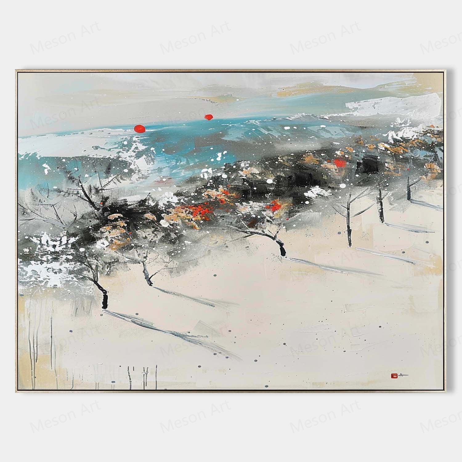 Abstract Tree Colorless Large Abstract Trees Landscape Art for Sale Abstract Trees Abstract Oil ...